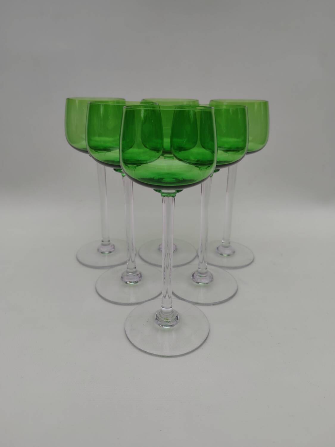 6 Large Baccarat crystal glasses.