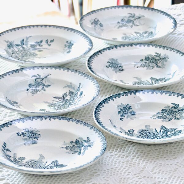 Assiettes anciennes terre de fer St Amand collection ''Margot