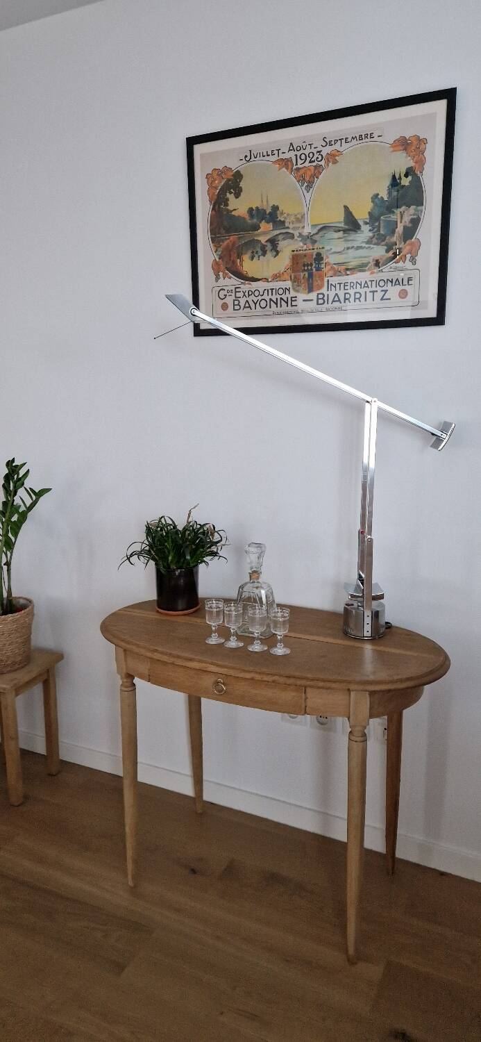 Louis XVI style oak desk console table