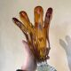 Chalice vase in amber glass