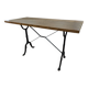 Ancienne table bistrot dessus chêne pied fonte , 118cms de L