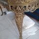 Louis XV coffee table in gilded bronze with a blue marble top (105x55 cm)