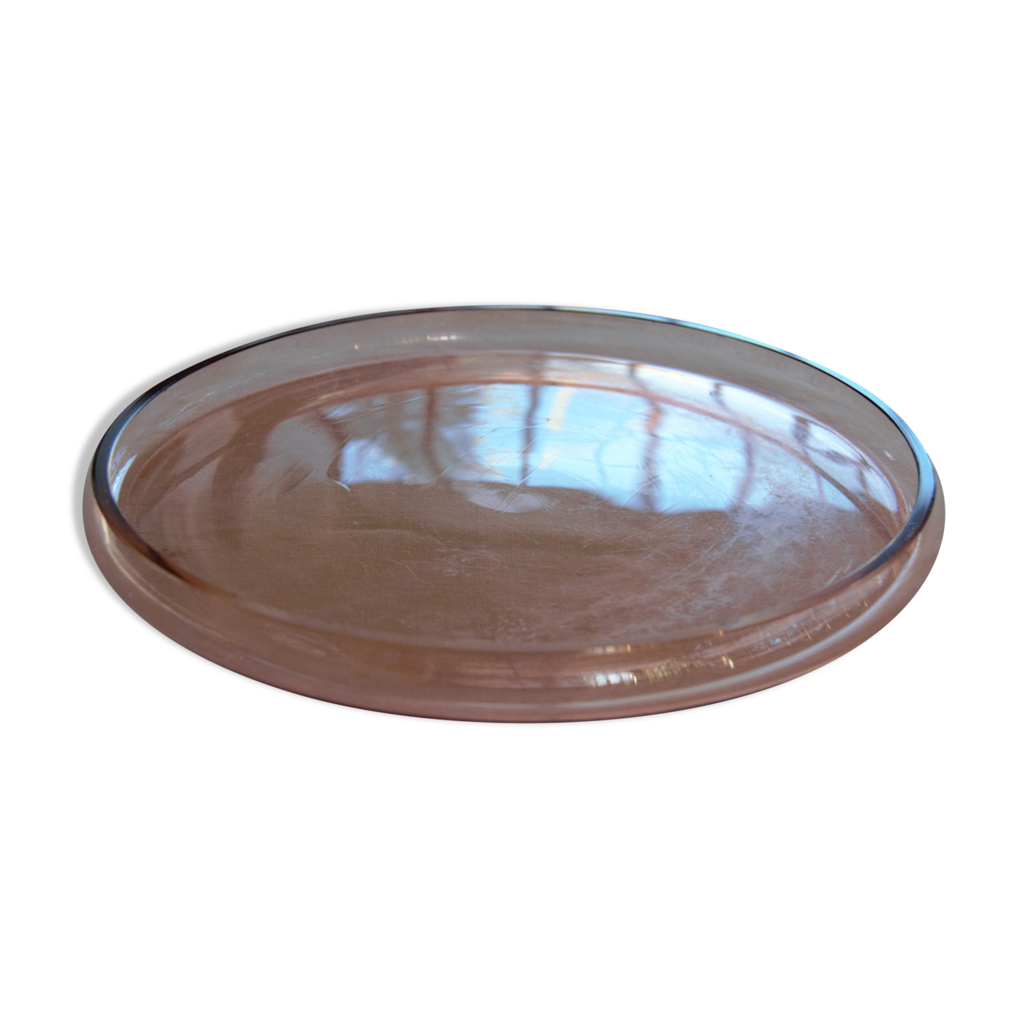 Pink glass plate