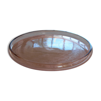 Pink glass tray
