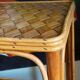 Table desserte d'appoint en bois et rotin années 50