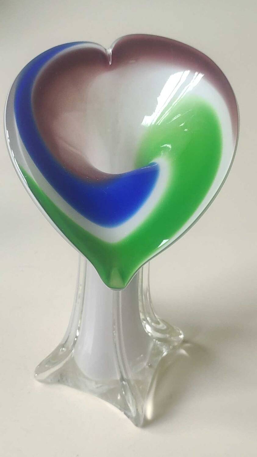 Vase Soliflore Fleur d Arum Design in blown Murano Art glass/Jack in the Pulpit. Height 20 cm