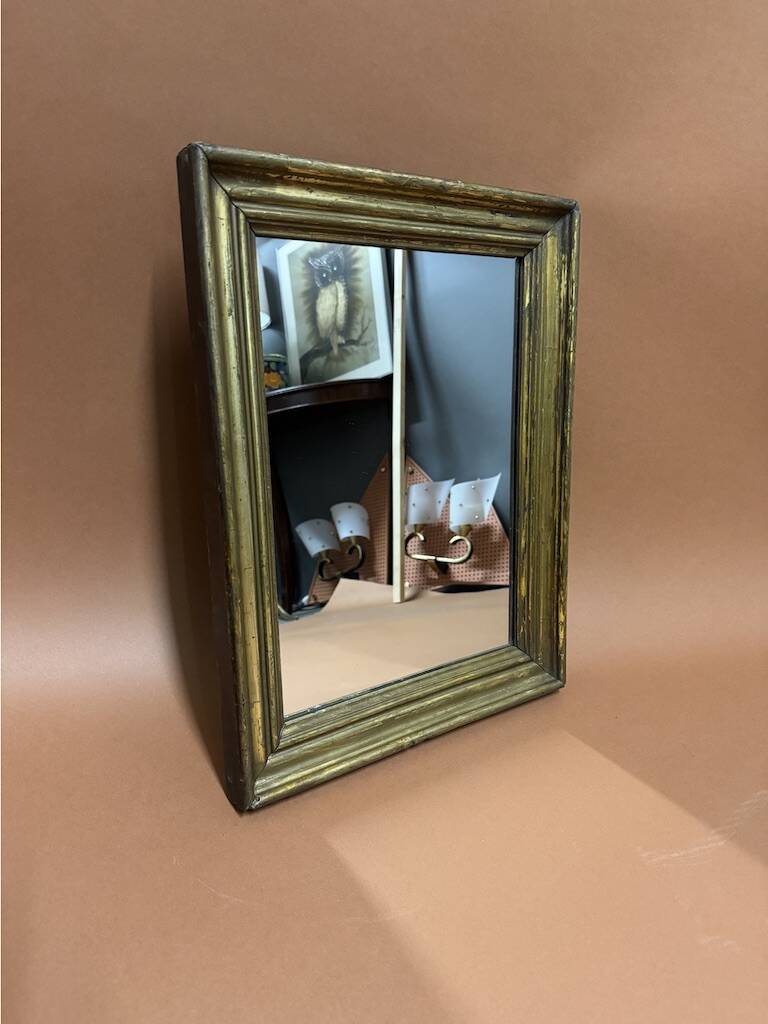 old gold leaf wood mirror