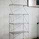 Etagère Isocèle de Max Sauze, acier et verre fumé, France circa 1970