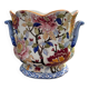 Large pot or vase in Gien earthenware with Peony decor