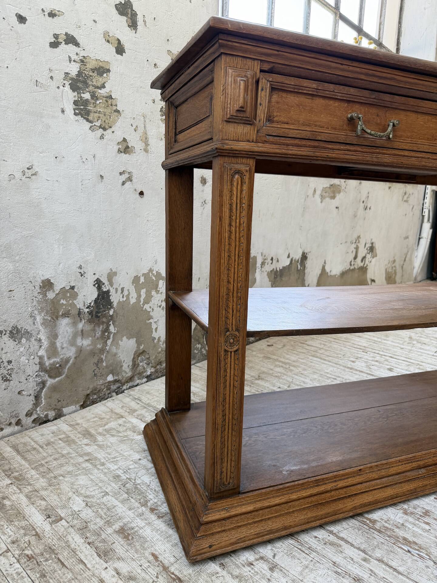 19th-century oak console table
