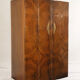 Art Deco wardrobe from the 1930s with walnut burl veneer, 4 doors and storage.