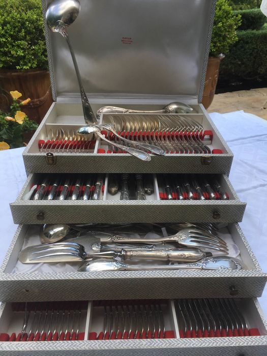 Table service for 12 people (160 rooms) regency - Silver Metal