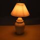Vintage table lamp in woven ceramic Regency style.