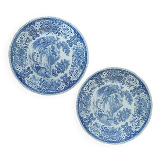 Lot de 2 assiettes Villeroy & Boch modèle Burgenland bleu