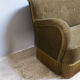 1930’s Danish sofa in green velour with fringed bottom