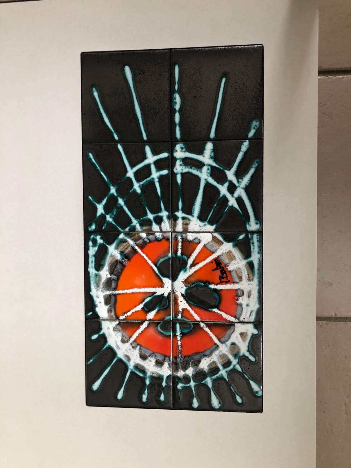 Belarti glass and ceramic coffee table from the 70s