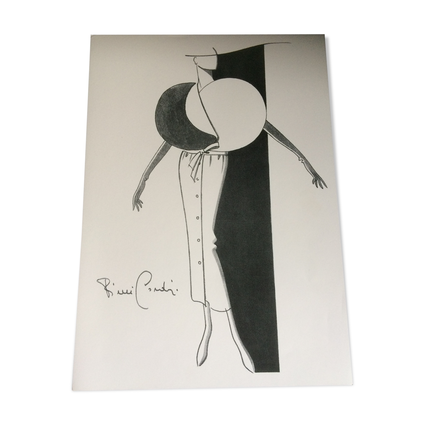 Nice press fashion illustration Pierre Cardin from the 90s.