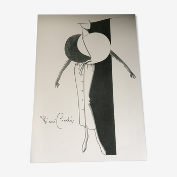 Nice press fashion illustration Pierre Cardin from the 90s.