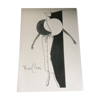 Nice press fashion illustration Pierre Cardin from the 90s.