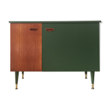 Vintage Scandinavian buffet with wooden compass feet and brass