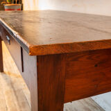 Antique table with 2 drawers in patina