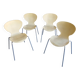 Lot de 4 chaises design vintage – crème & chrome