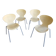 Lot de 4 chaises design vintage – crème & chrome