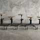 Set of 5 flambo adjustable industrial stools