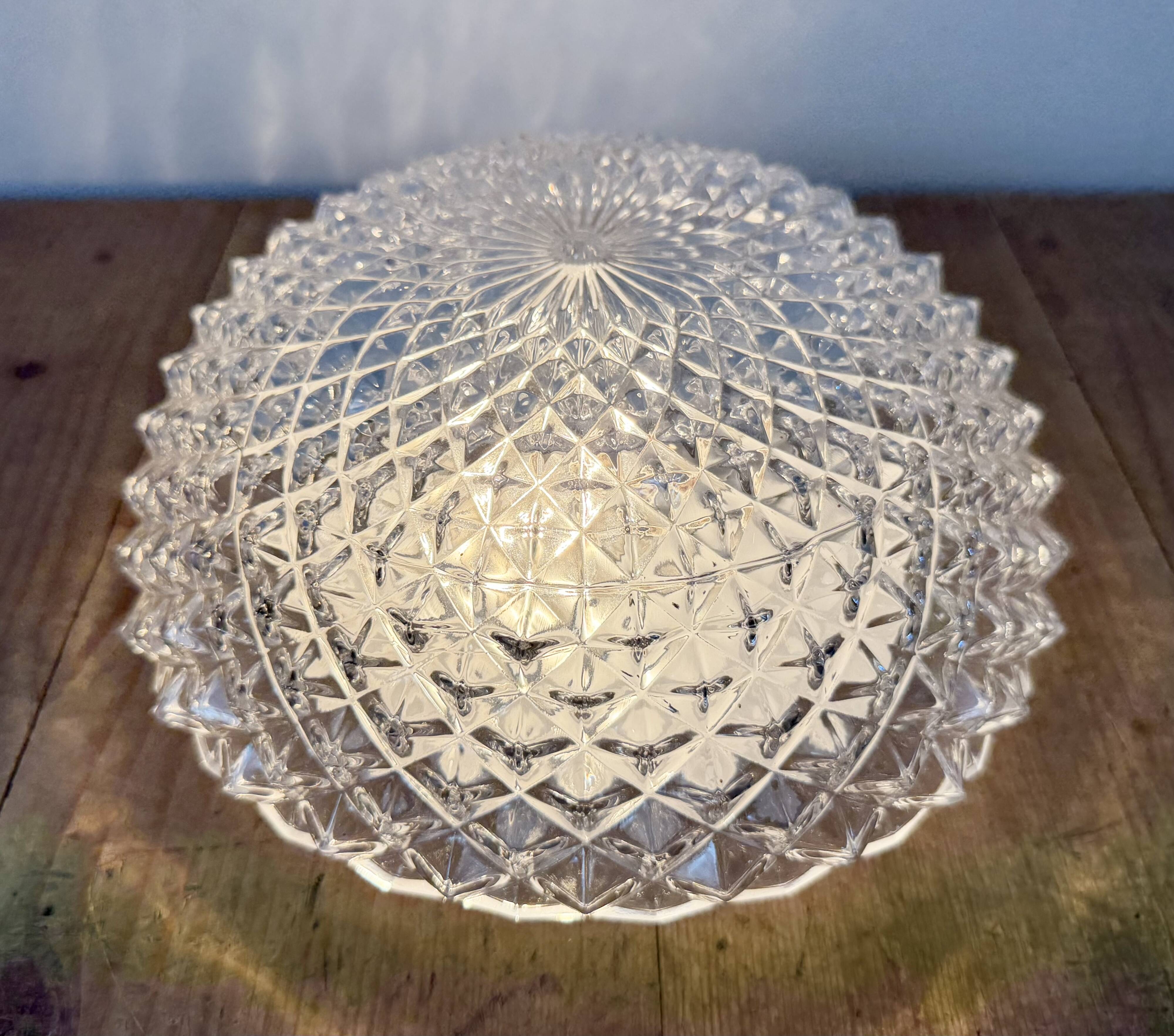 Vintage Glass Wall or Ceiling Light, 1970s