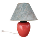 Vintage ceramic lamp with a patinated shade