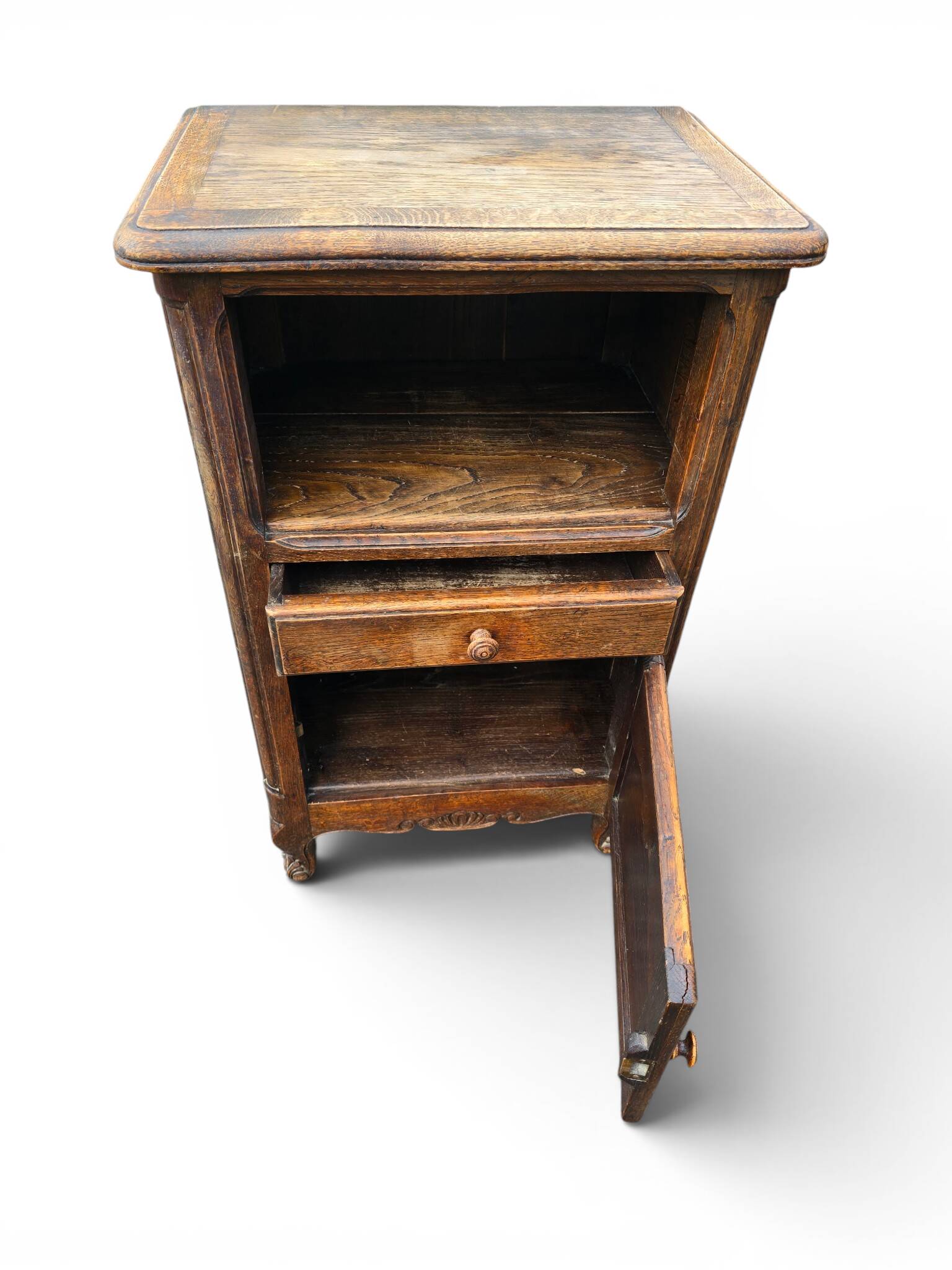 Small side table in carved oak in Louis XV style.