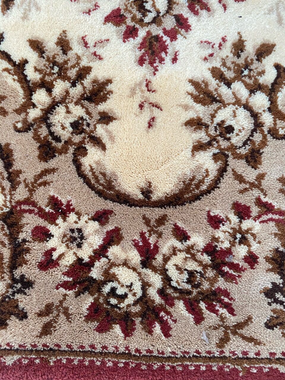 Aubusson-style mechanical carpet in 67x135 cm wool