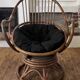 Pair of rotating rattan armchairs