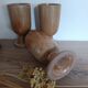 3 mazagrans / authentic vintage natural stoneware cups