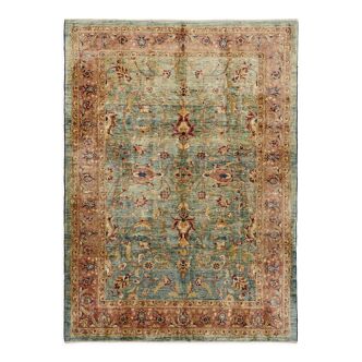 Handmade turkish decorative 1980s 268 cm x 368 cm beige wool carpet