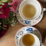 English flower porcelain tea service 6 people