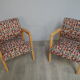 Vintage wood armchairs and fabrics 70s
