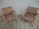 Vintage wood armchairs and fabrics 70s