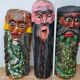 Set of three Mexican folk dance masks, 75 cm