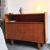 Meuble bas moderniste buffet bibliothèque vitrine  1960 / 70s