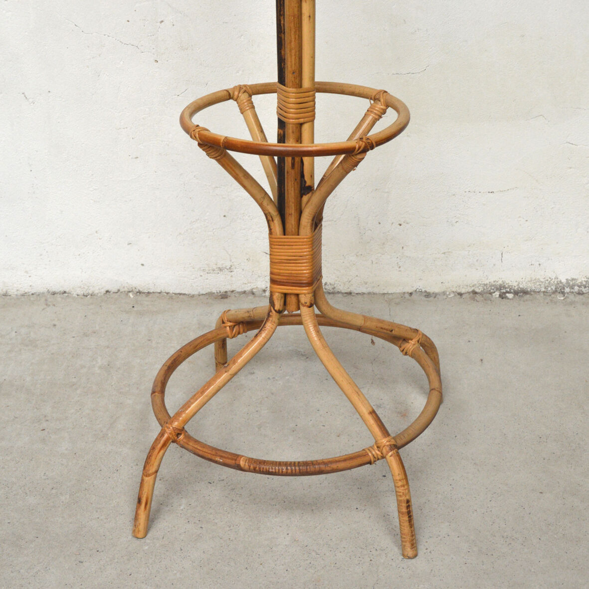 Bamboo and rattan coat holder, 1960