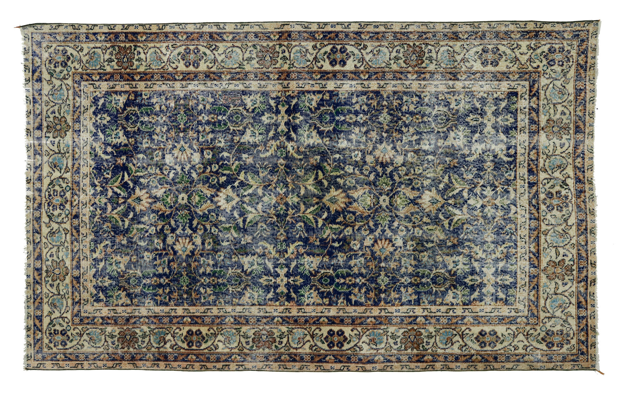 Anatolian handmade vintage rug 246 cm x 154 cm