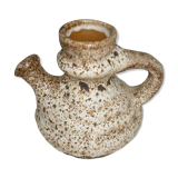 Ceramic pitcher fat lava greige and brown