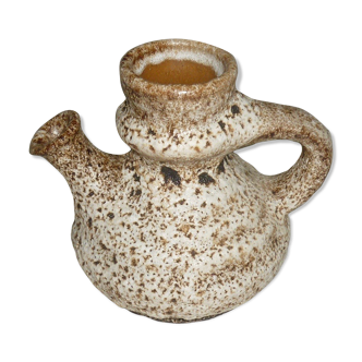 Ceramic pitcher fat lava greige and brown