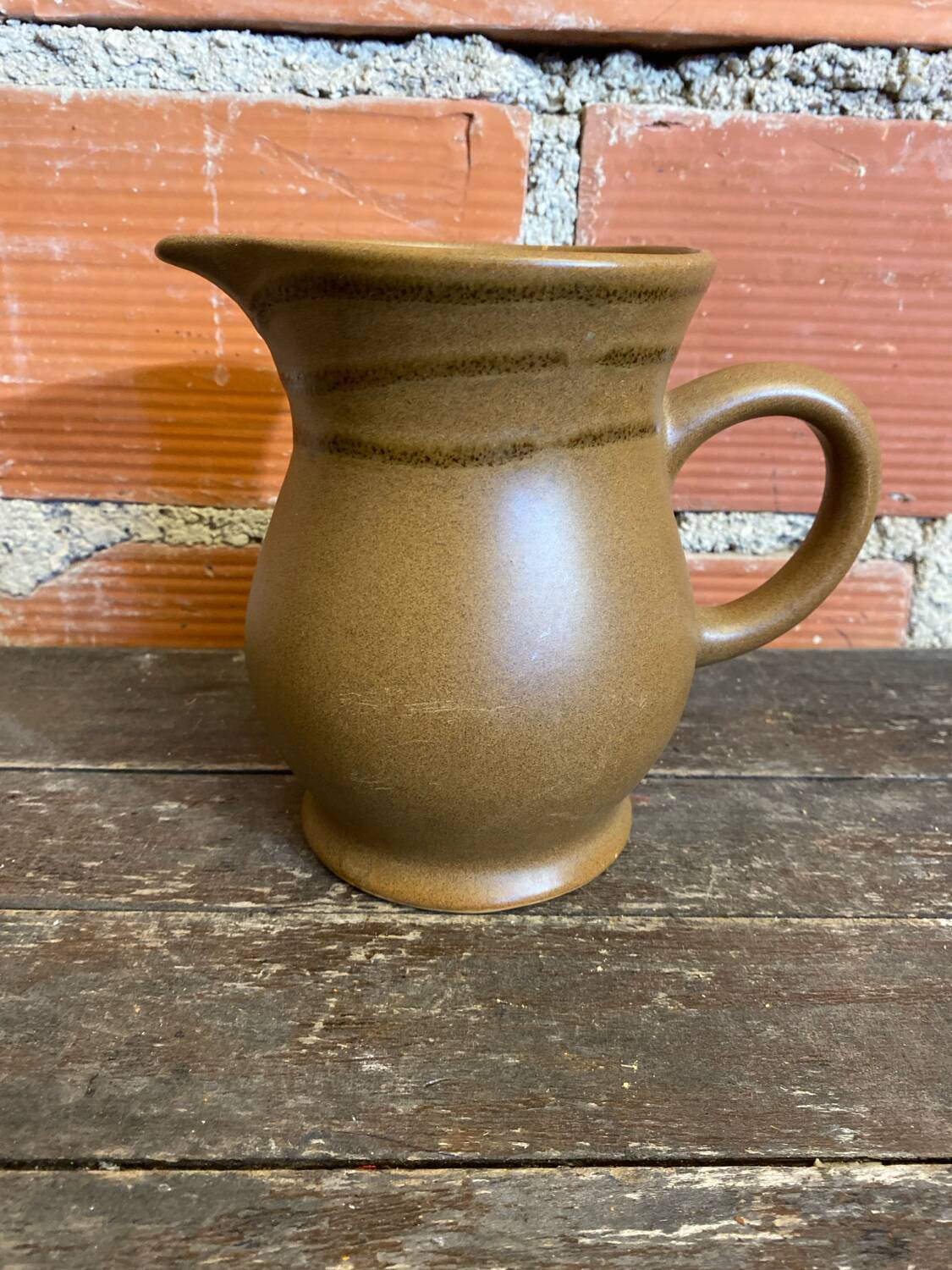 Old pichet sarreguemines beige ceramic 1970s vintage
