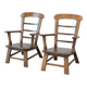 Ensemble de deux fauteuils en chêne