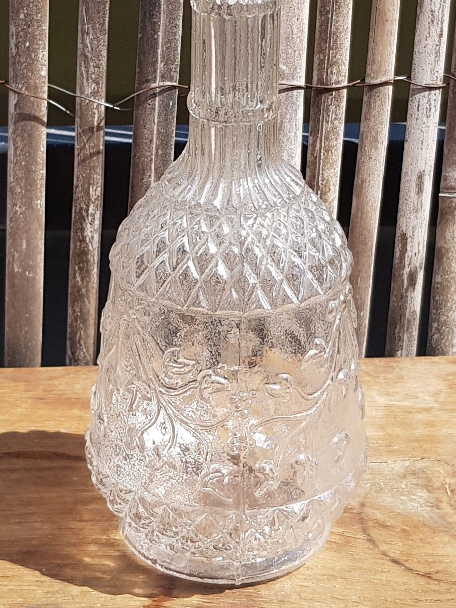 Glass floral carafe