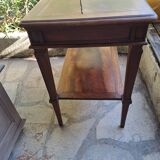Napoleon III style Worker side table in solid light wood rectangular 1880
