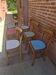 Set of 6 painted French bistro chairs.