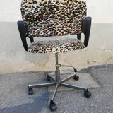 Vintage leopard fabric office chair